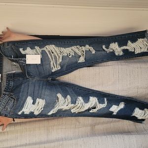 Cello Womens Distressed Boyfriend Jeans